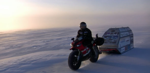 2013 Test Ride With Sledge On The  Polar Ice