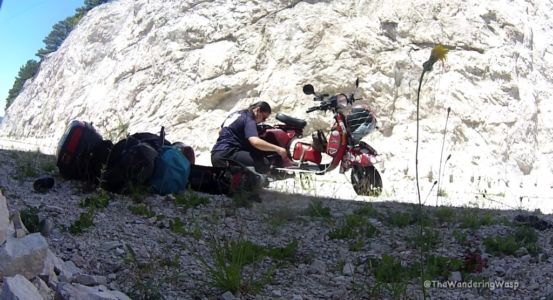 Bosnia & Herzegovina, Fixing Scooter By Roadside